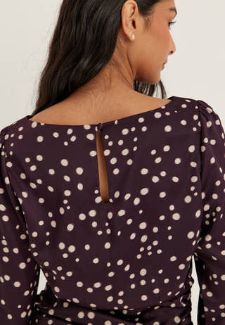 Ruched Front Short Dress Patterned