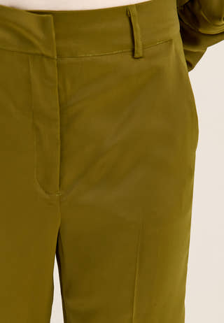 Flared Satin Trousers Green