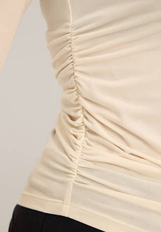 Asymmetric Long Sleeve Top White