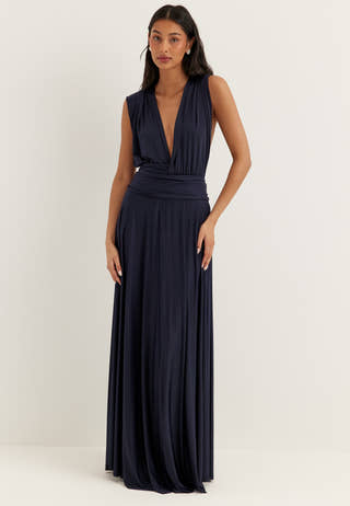 Multi Tie Soft Gown Blue