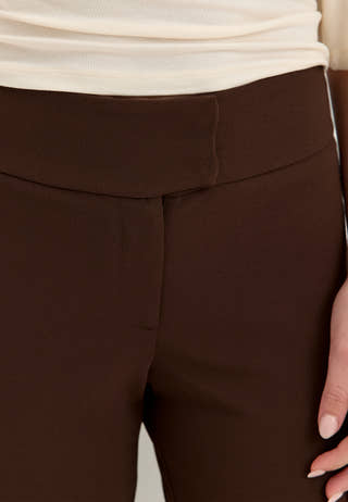 Soft Suit Flared Trousers Brown