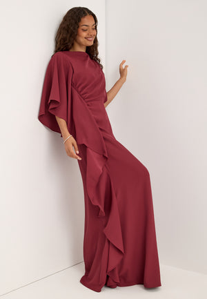 Draped Flounce Gown