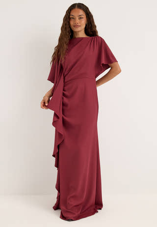 Draped Flounce Gown