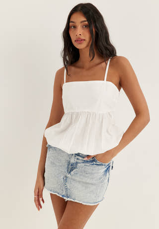 Sadie Mini Denim Skirt Flap Orange