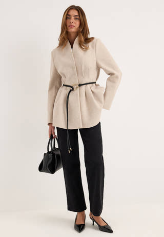 Shaped Short Coat White
