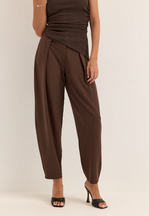 Soft Suit Barrel Pants Brown