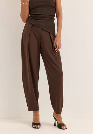 Soft Suit Barrel Pants Brown