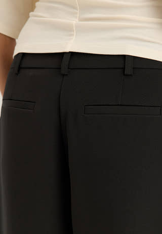 Mid Waist Barrel Trousers Black