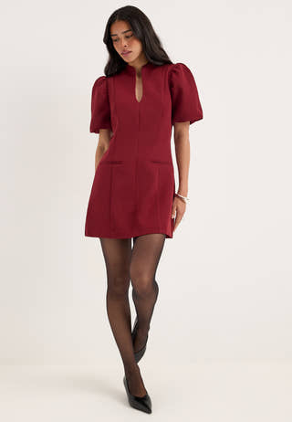 Shaped Mini Dress Red