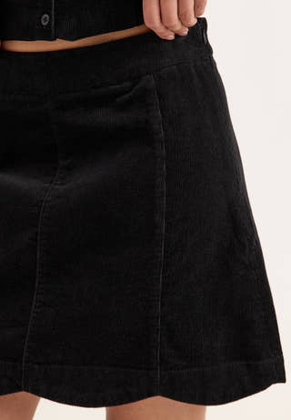 Corduroy Mini Skirt Black