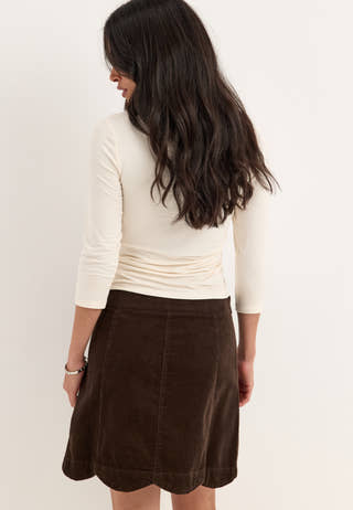 Corduroy Mini Skirt Brown