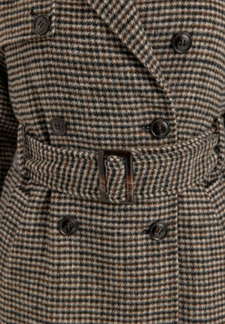 Wool Blend Trench Coat Patterned