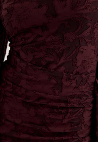 Balloon Sleeve Soft Jacquard Gown Purple