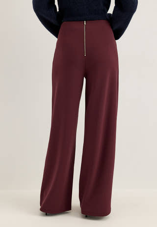 High Wide Trousers Red