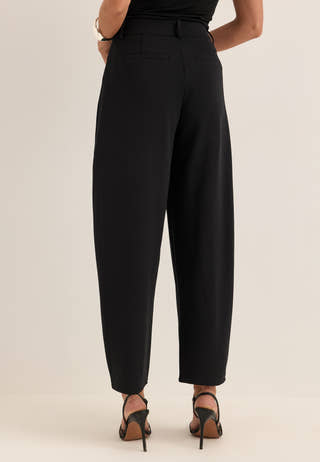 Soft Suit Barrel Trousers Black