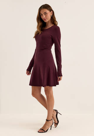 Knitted Short Dress Red