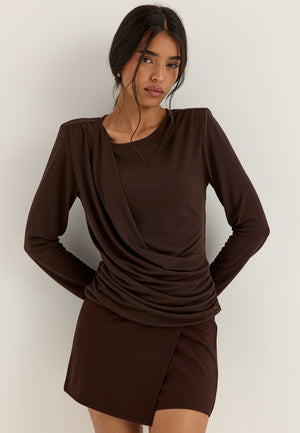 Drapy Top Brown