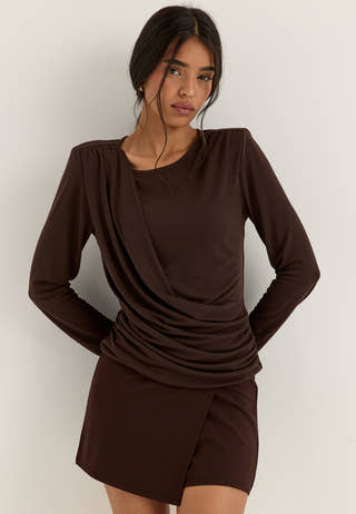 Drapy Top Brown