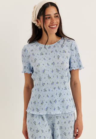 Pcflora Ss O-neck Top Jrs