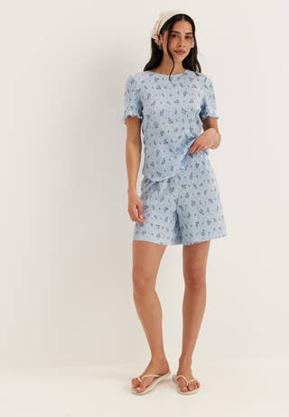 Pcflora Ss O-neck Top Jrs