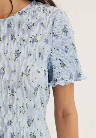 Pcflora Ss O-neck Top Jrs