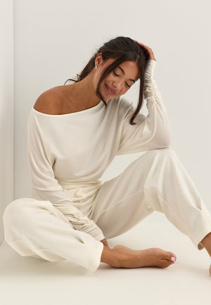 Modal Batwing LS Top White