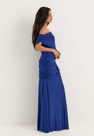 Off Shoulder Mesh Gown