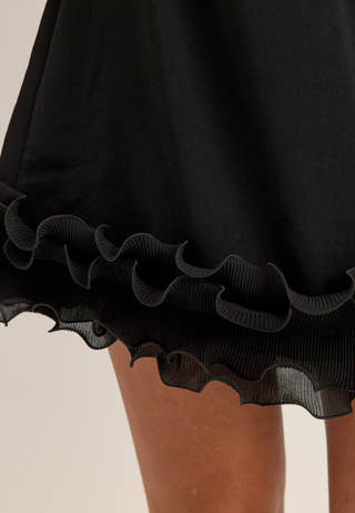 A-line Flounce Dress Black