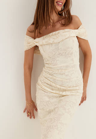 Off Shoulder Burnout Gown