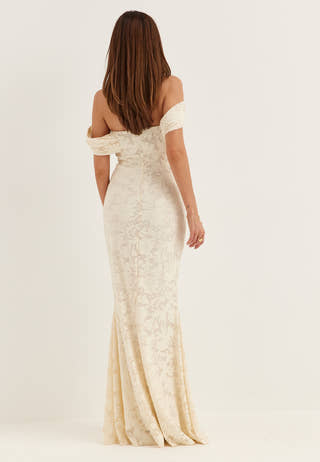 Off Shoulder Burnout Gown