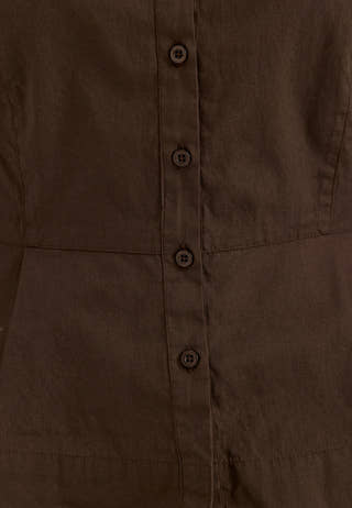 Peplum Cotton Shirt Brown