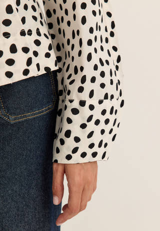 Peplum Cotton Shirt Patterned