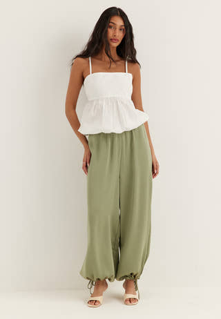 Objchilli Super Wide Pants Green