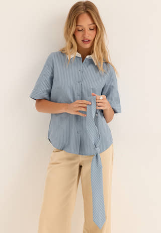 Vilinna 2/4 SHIRT W. TIE SHIRT Striped