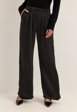 Satin Trousers Black