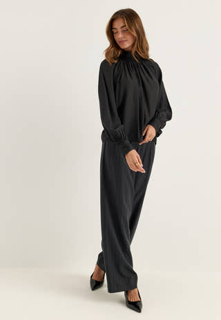 Sheer Flowy Blouse Black