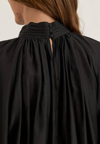 Sheer Flowy Blouse Black