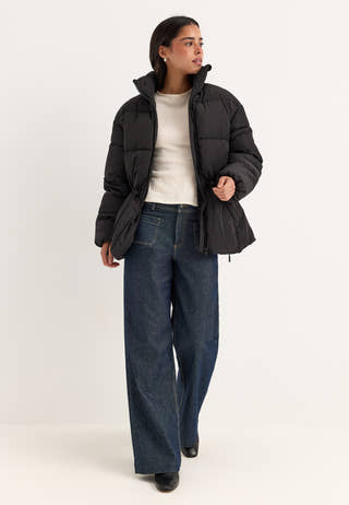 Padded Puffer Jacket Black