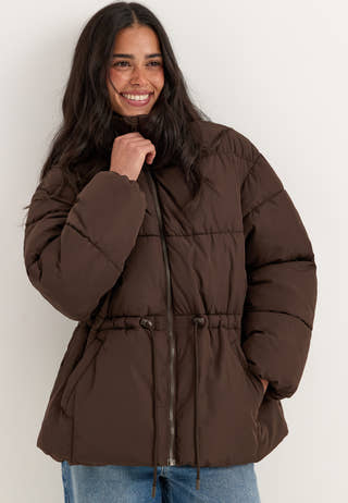 Padded Puffer Jacket Brown