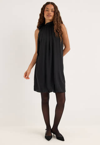 Balloon Tie Dress Black