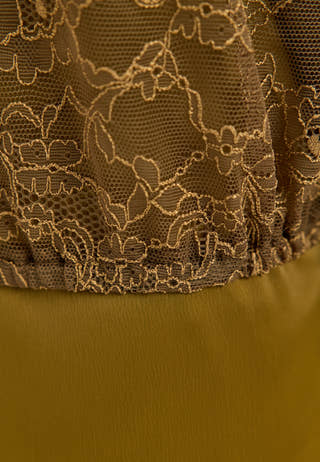 High Neck Lace Blouse Green