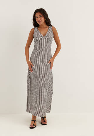Viterni S/L V-NECK ANKLE DRESS