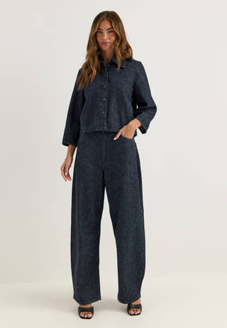 Slfrelaxed Hanny 3/4 DENIM JACKET Blue