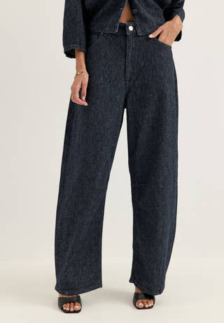 Slfloose Barrel Hanny Mw Jeans Blue
