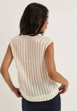 Slftoran Regular Sl Striped Shirt White
