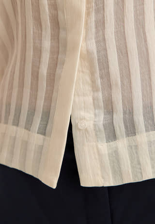 Slftoran Regular Sl Striped Shirt White