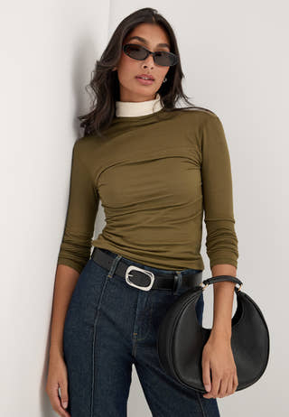 Long Sleeve Modal Top Green