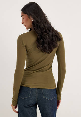 Long Sleeve Modal Top Green