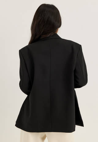 Vmelma Ls Oversized Slit Blazer Black