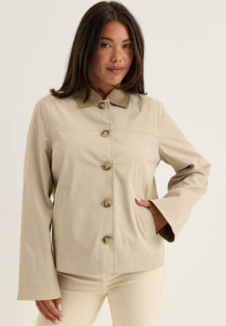Vmchelseapoppy Short Jacket Noos Beige